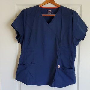 Navy Code Happy scrub top